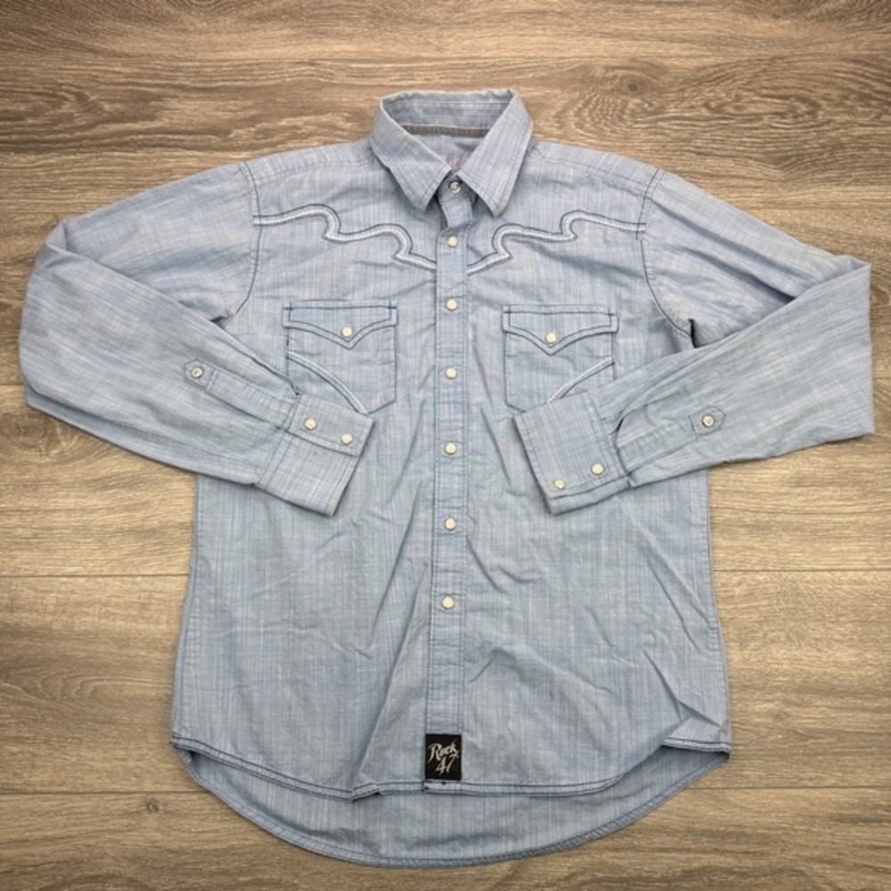 Wrangler Light Blue Western Button-Down Shirt